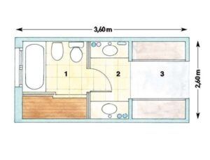 planos de baños con 2 zonas , baños usos compartidos "Análisis de vida en una reforma de casa"